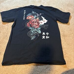 Mens S Black & red floral Empyre streetwear shirt
